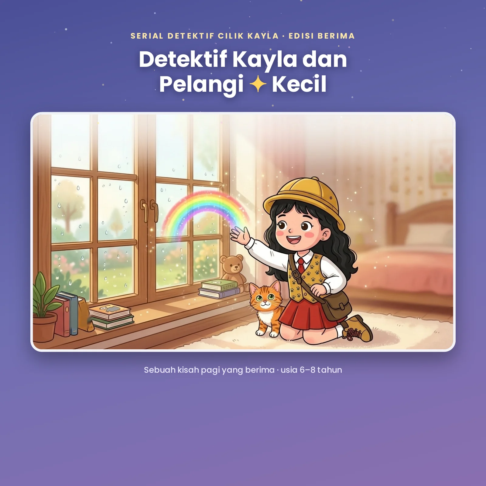 Sampul buku "Detektif Kayla dan Pelangi Kecil" — buku karya Kayla