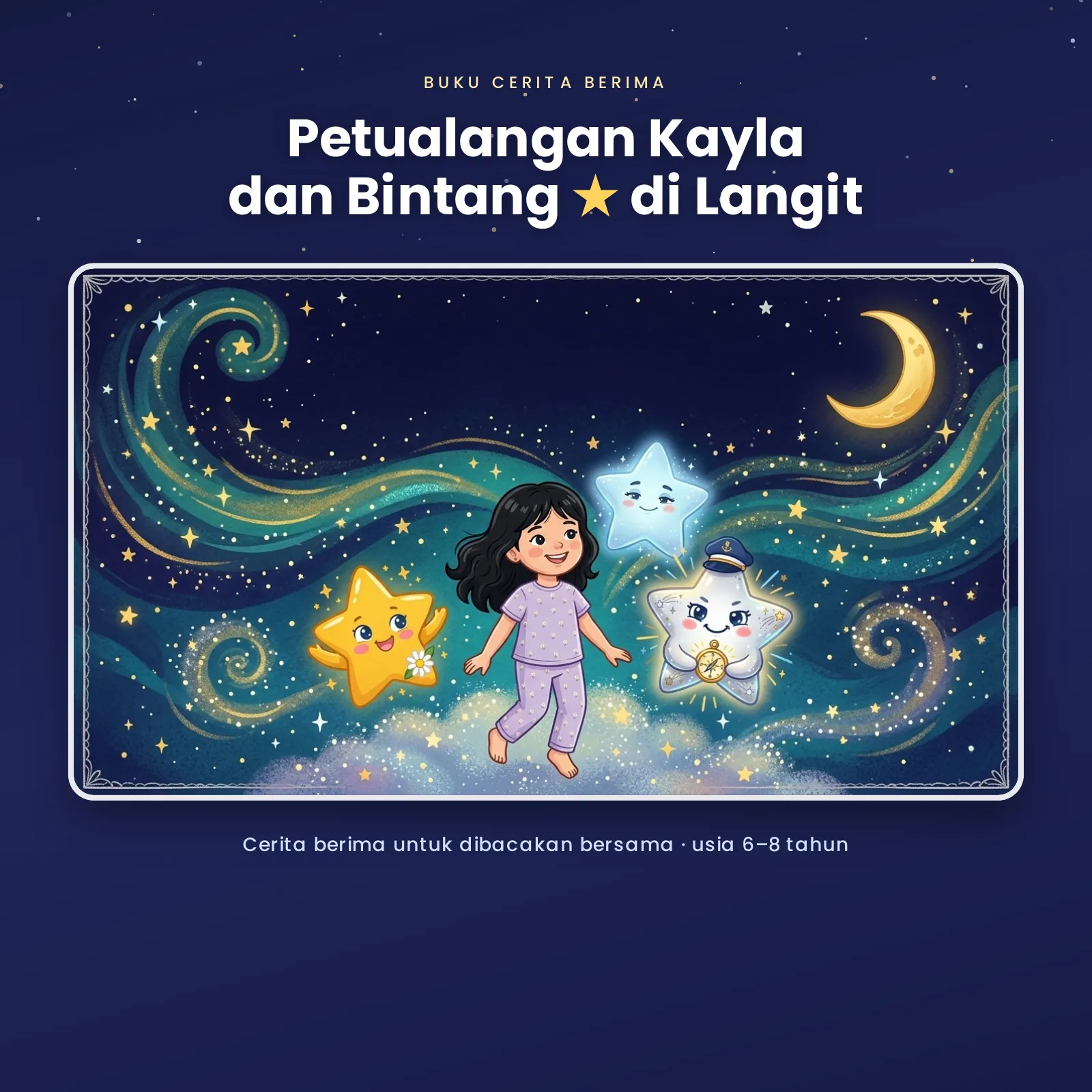 Sampul buku "Petualangan Kayla dan Bintang di Langit" — buku karya Kayla