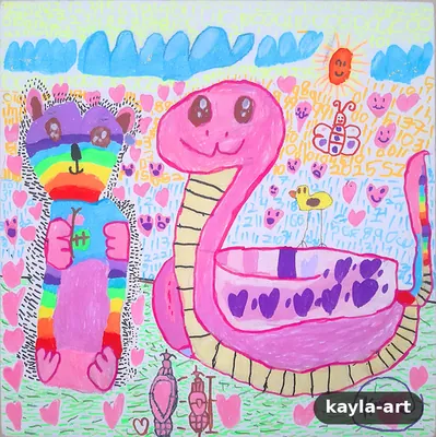 Lukisan "Berkawan Dalam Dunia Warna" karya Kayla