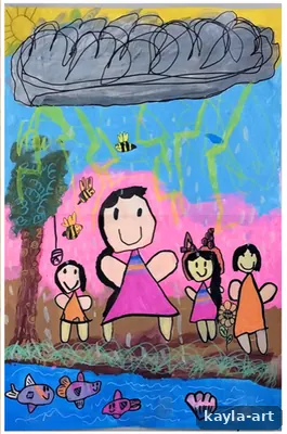 Lukisan "Kayla di Kala Hujan" karya Kayla