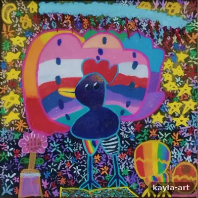 Lukisan "Merak" karya Kayla