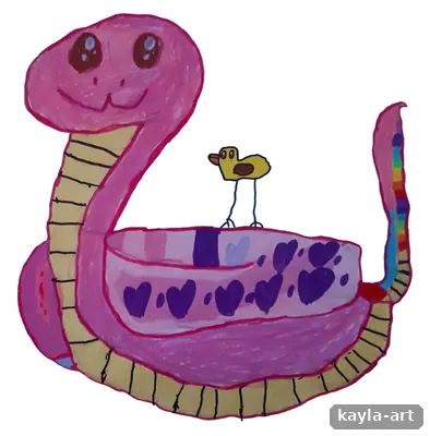 Lukisan "Snake and Bird" karya Kayla